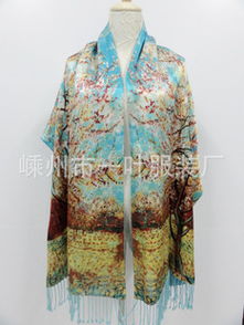 廠(chǎng)家直銷(xiāo)批發(fā) 真絲雙層拉絨披肩 真絲披肩 雙層數(shù)碼披肩圍巾 1424